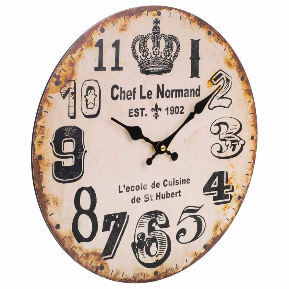 Horloge murale en bois marron d34x2 cm