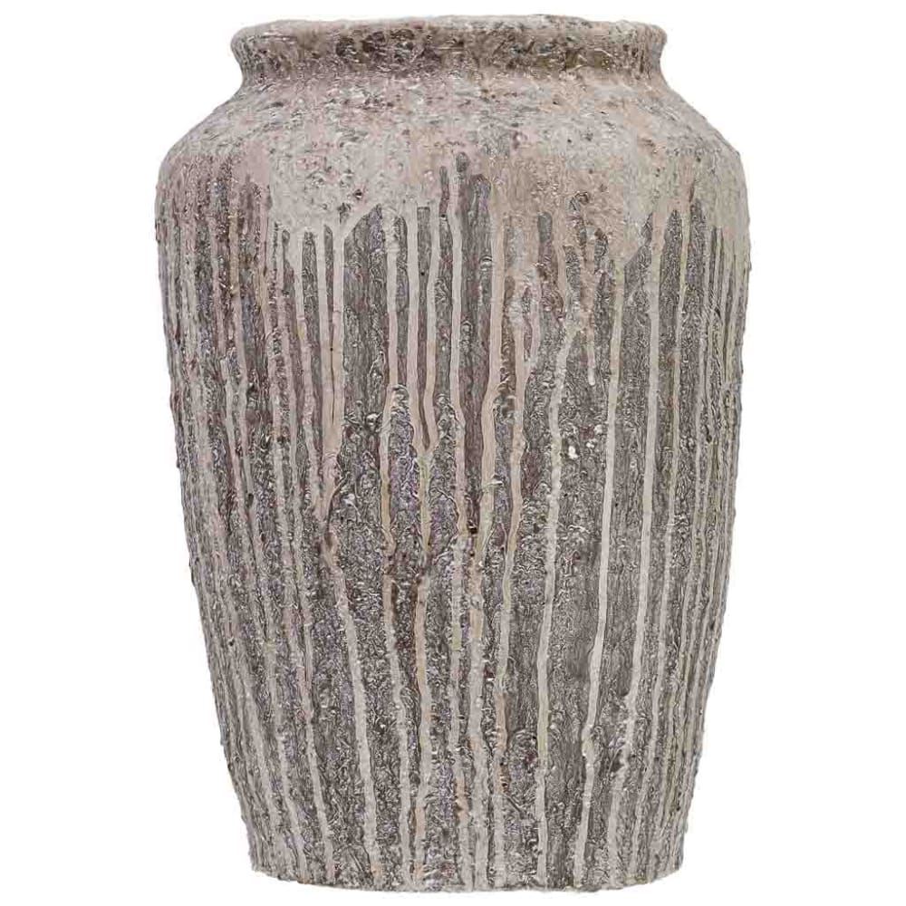 Vase in Antik-Optik aus Kunstharz 25x25x36 cm braun - Maisons Du