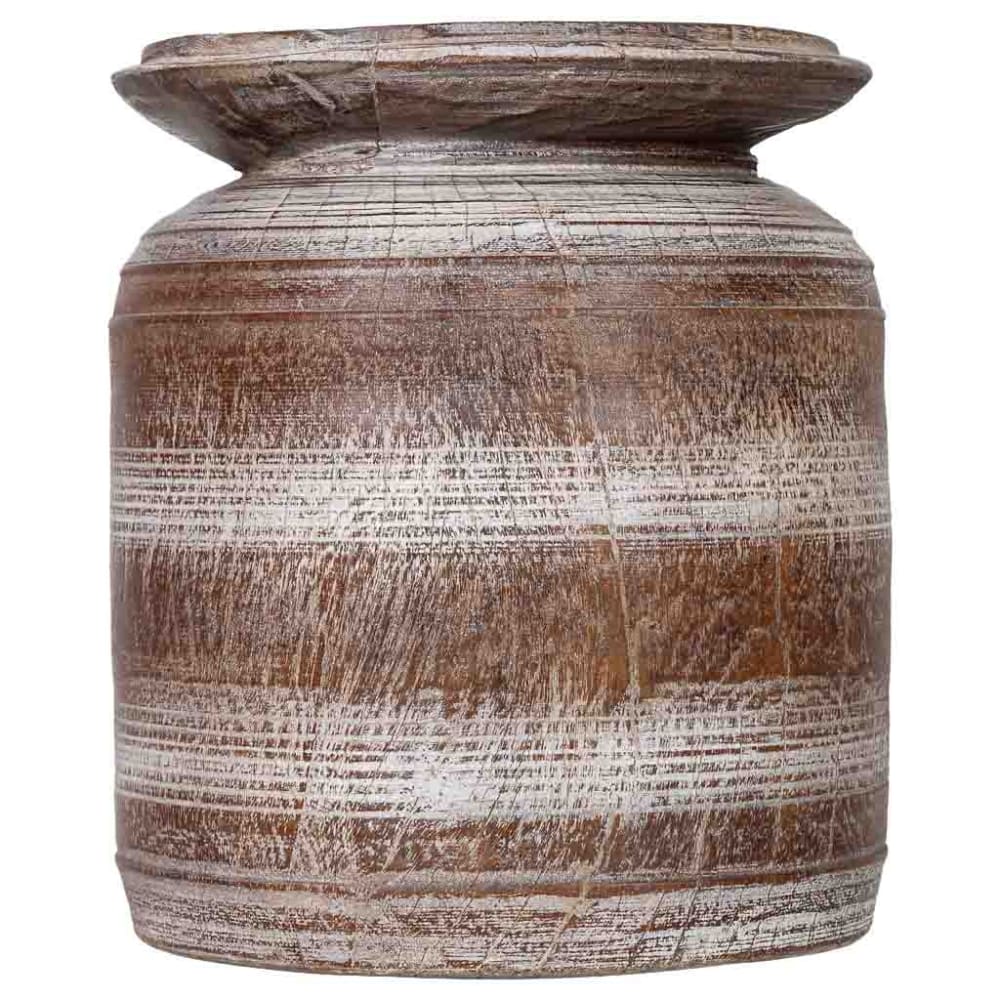 Vase aus Holz handbemalt 26x26x31 cm braun - Maisons Du Monde