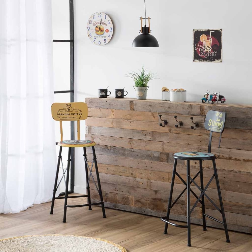 Wanduhr aus Holz d34x2 cm weiß - Maisons Du Monde