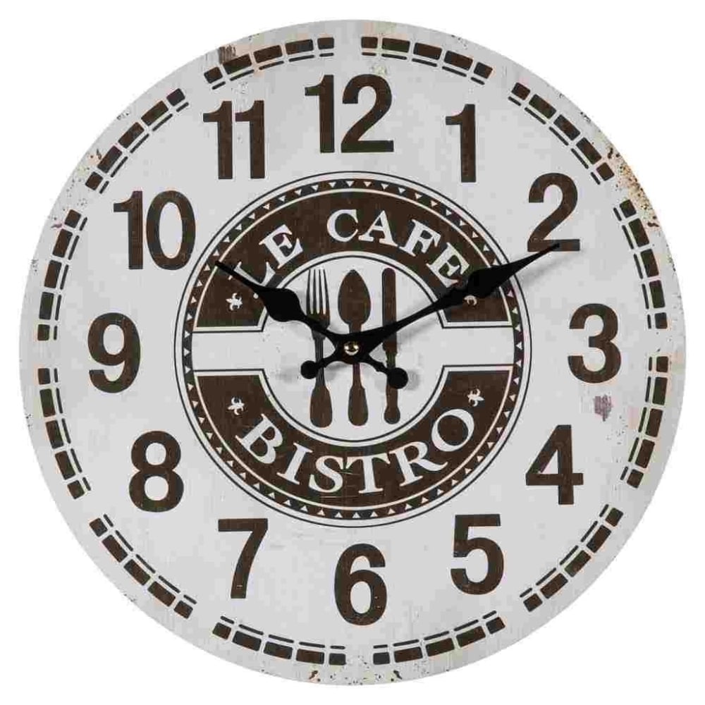 Horloge murale en bois blanc d34x2 cm Horloge murale en bois blanc d34x2 cm