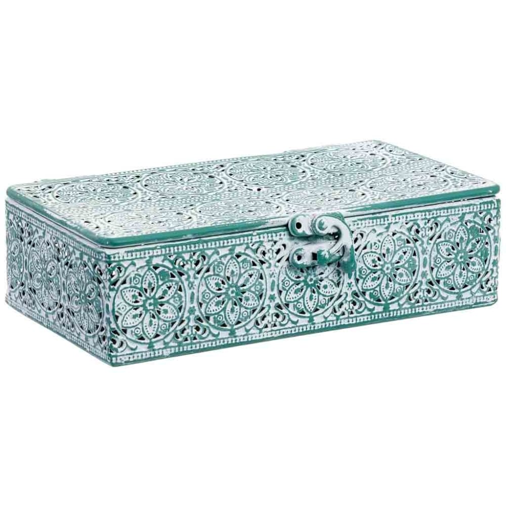 Boîte en métal verte 21x13x6 cm Boîte en métal verte 21x13x6 cm