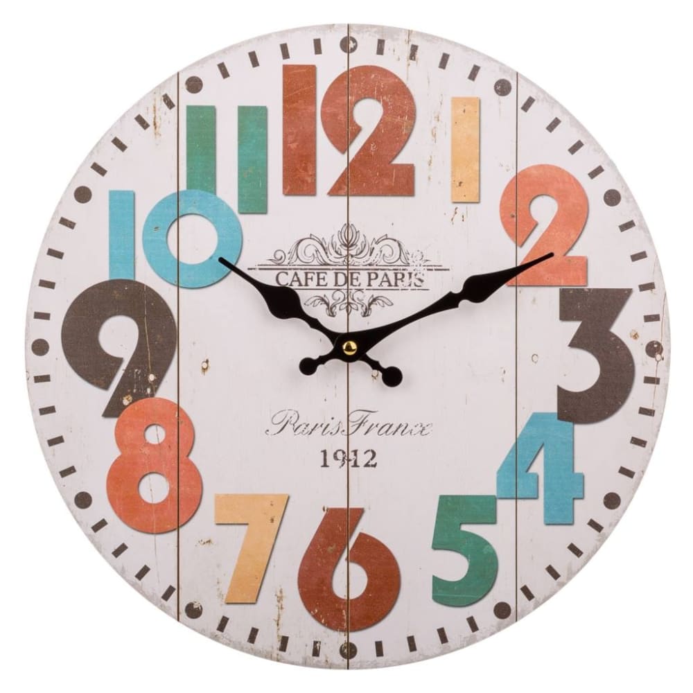 Horloge murale en bois blanc d34x2 cm Horloge murale en bois blanc d34x2 cm