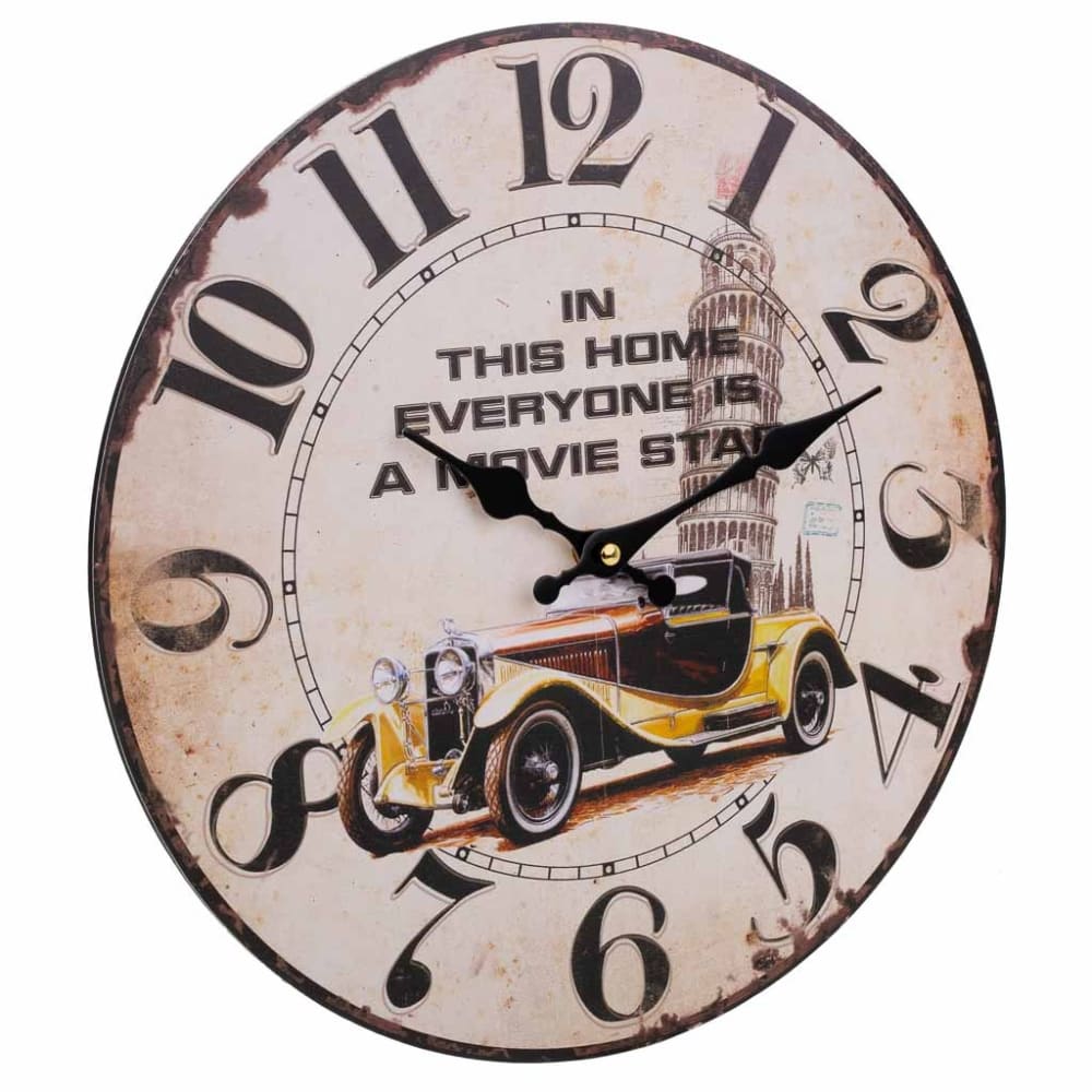 Horloge murale en bois blanc d34x2 cm Horloge murale en bois blanc d34x2 cm