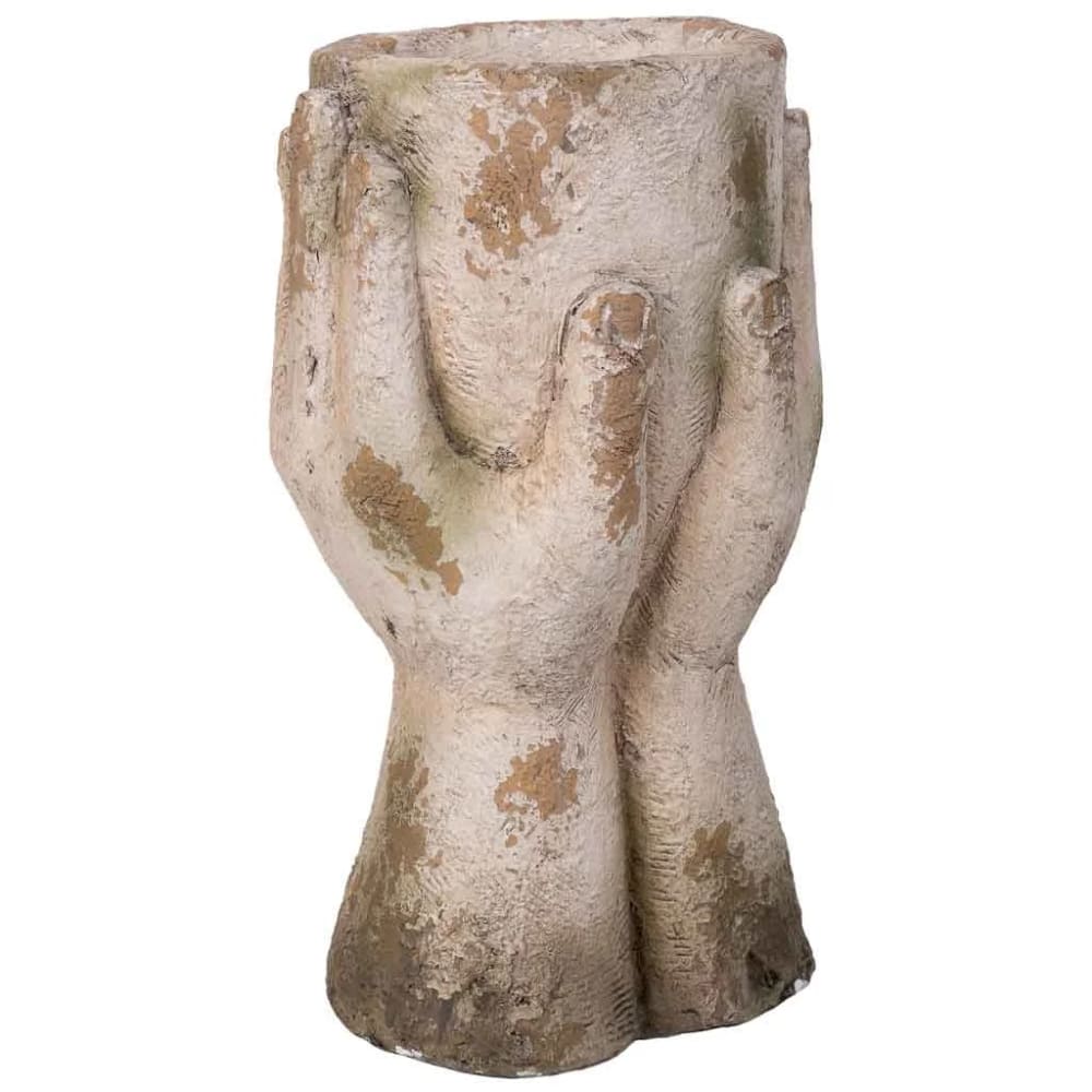 macetero decorativo color beige 33x19x40 cm