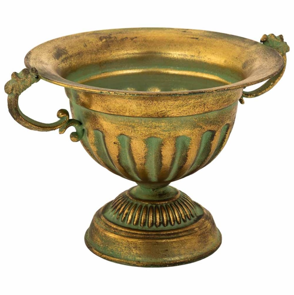 Cache-pot en métal doré 33x26x21 cm
