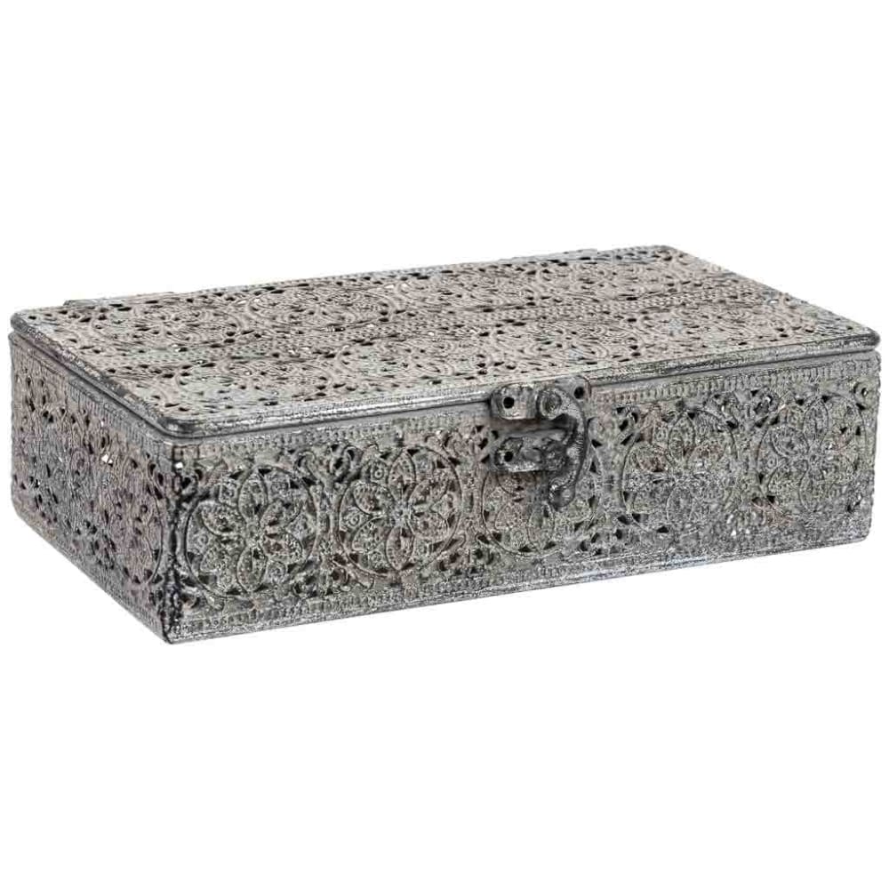 Boîte en métal grise 21x13x6 cm Boîte en métal grise 21x13x6 cm