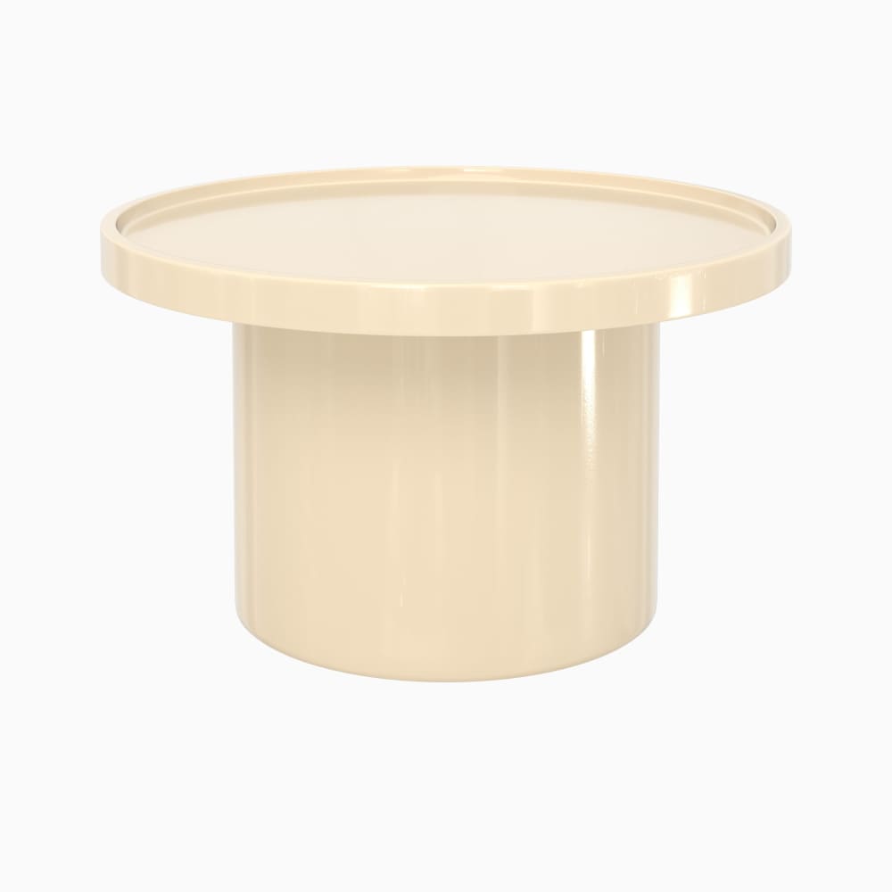 Maison Pavane Beistelltisch aus cremeweiß lackiertem MDF, Ø 70 cm style classic chic - Holz
