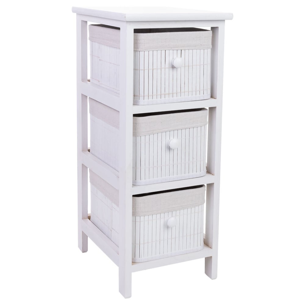 Chiffonnier bois blanc - bambou