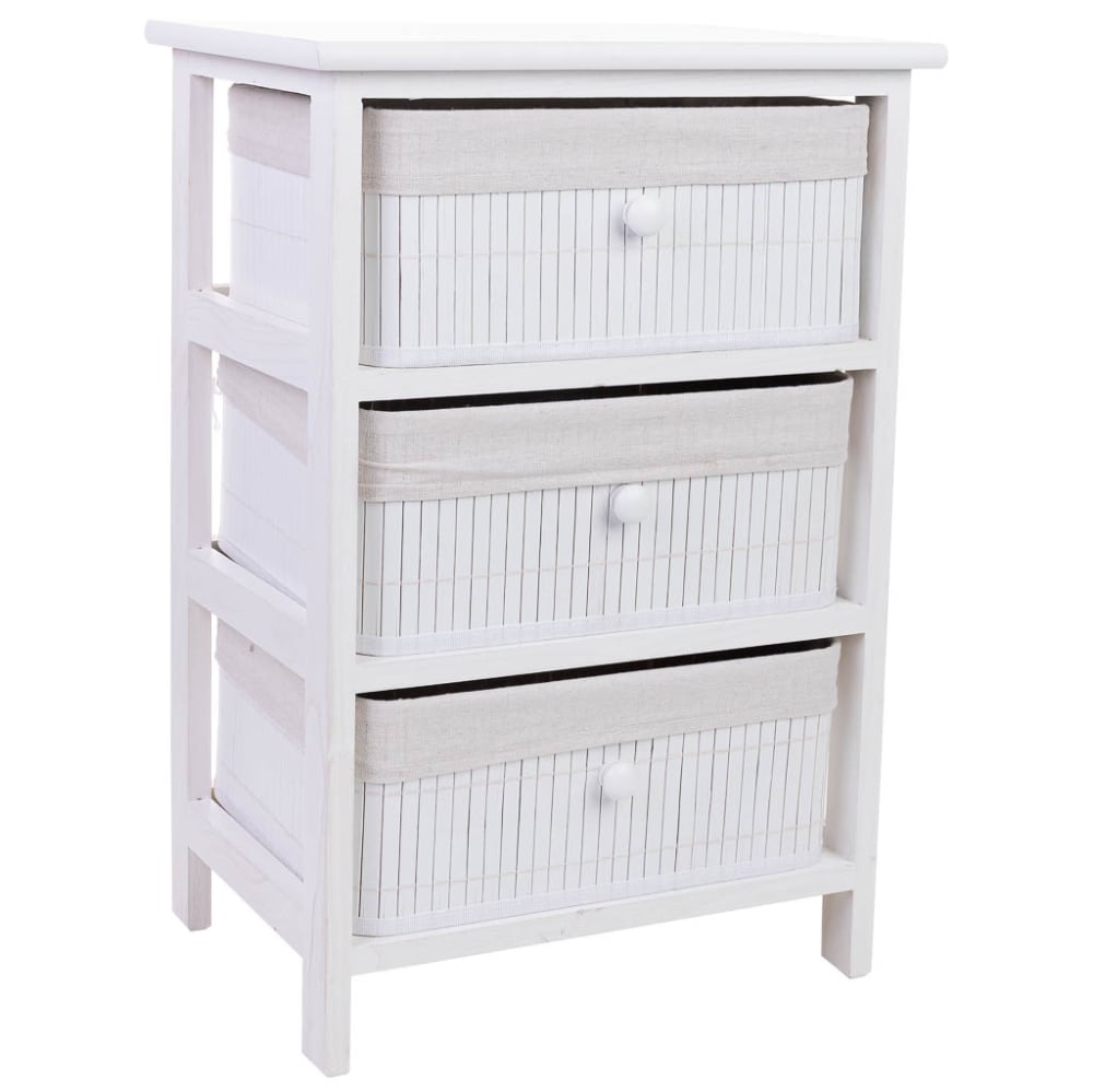 Chiffonnier bois blanc - bambou