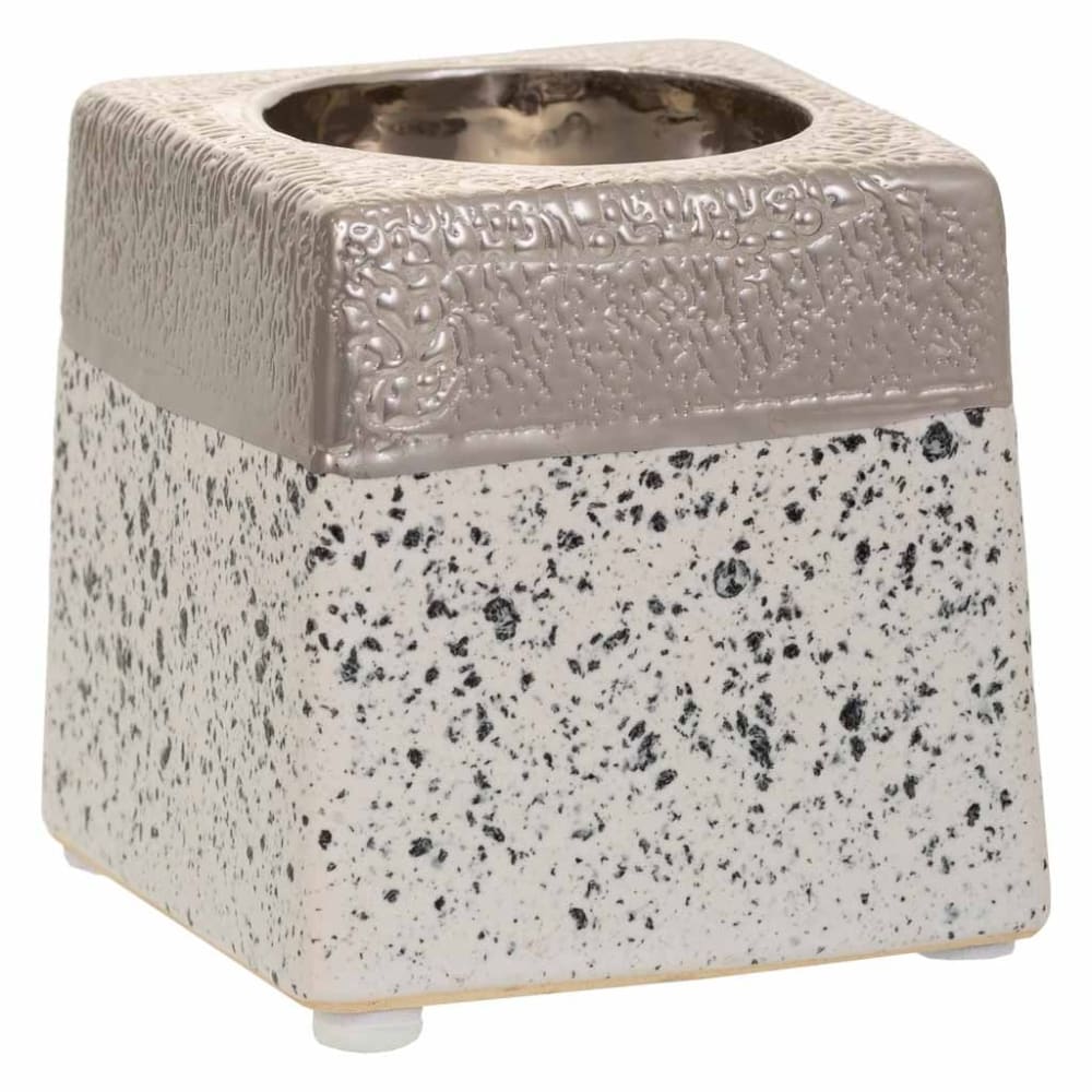 Wanderlust deco Kerzenhalter aus Keramik 10x10x10 cm silberfarben style modern - Keramik