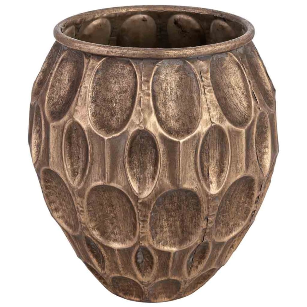 Wanderlust deco Blumentopf aus Metall 30x30x31 cm goldfarben style modern - Metall
