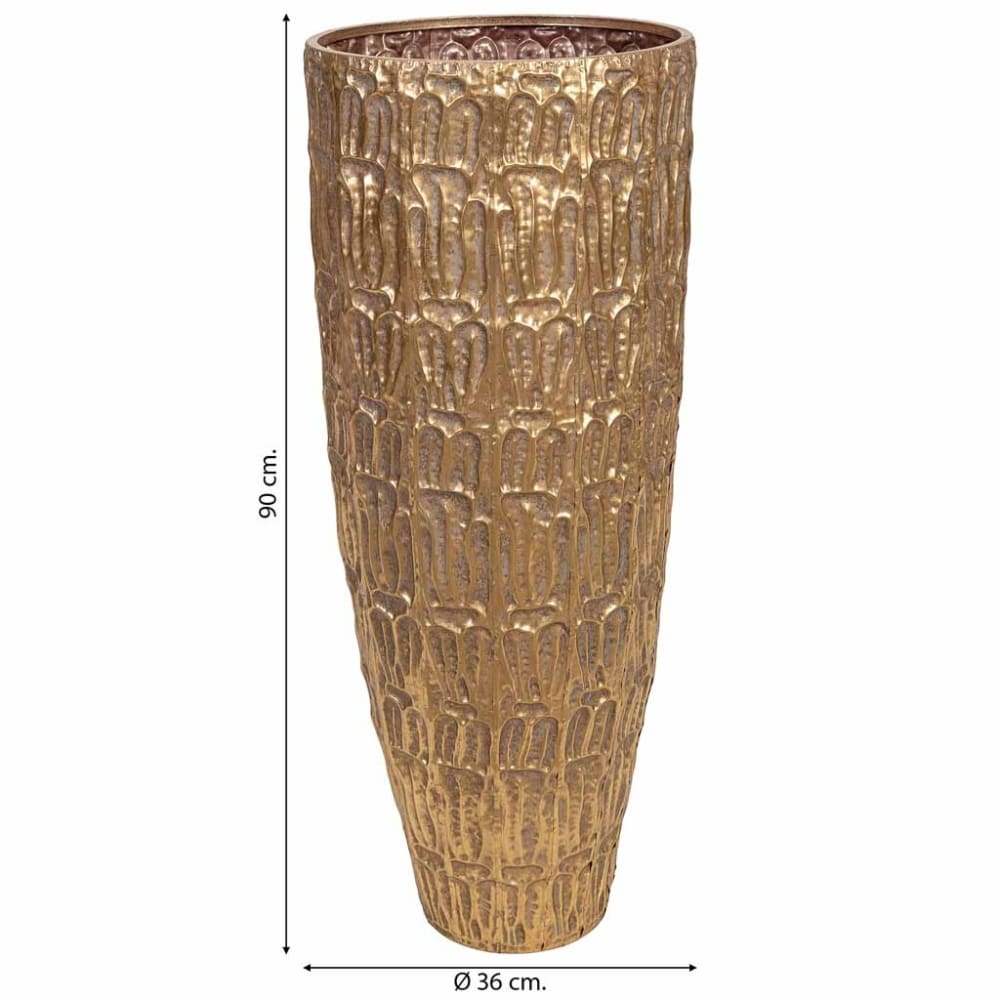 Cache-pot en métal doré 36x36x90 cm — vue 4