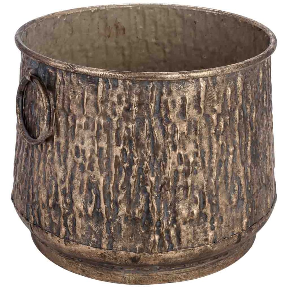 Cache-pot en métal doré 32x32x25 cm