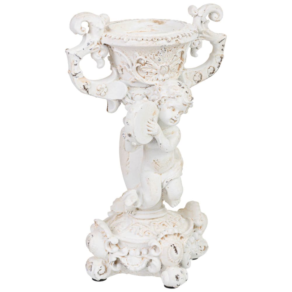 Chandelier avec ange en résine blanche 17x15x28 cm