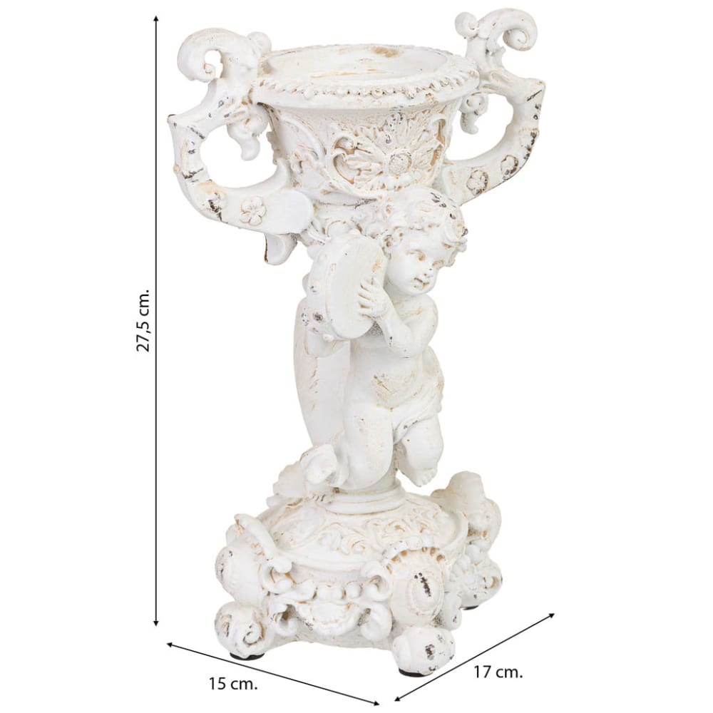 Chandelier avec ange en résine blanche 17x15x28 cm — vue 4