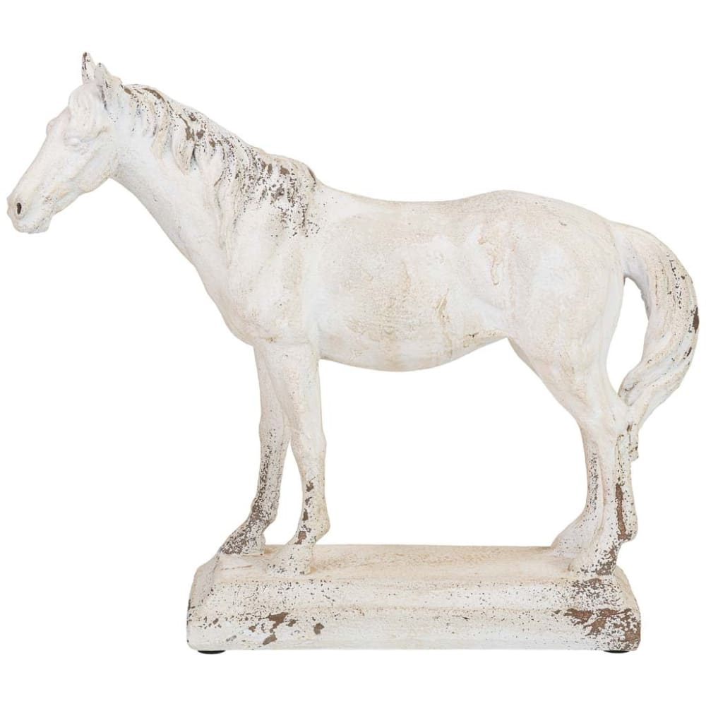 Dekofigur Pferd aus Kunstharz 38x11x33 cm weiß - Maisons Du Monde
