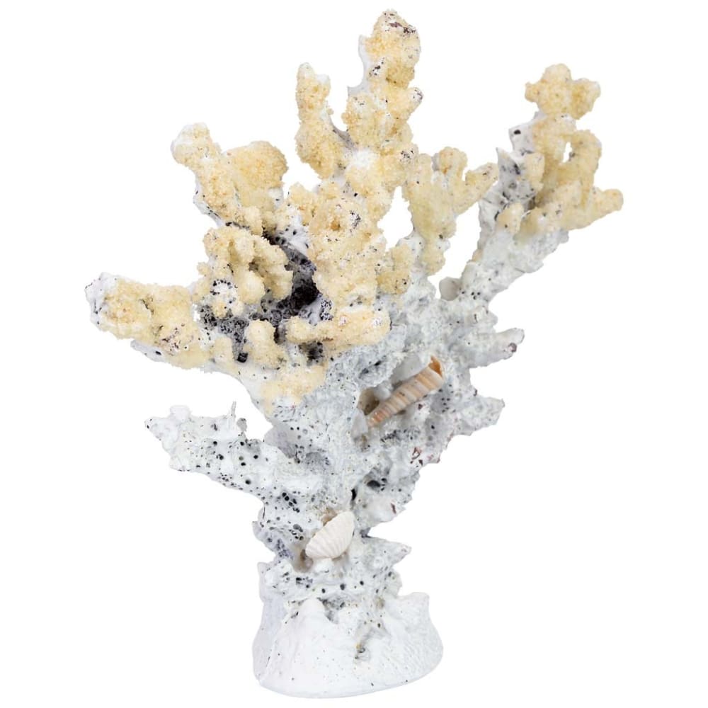 Wanderlust deco Dekofigur Koralle aus Kunstharz 18x6x17 cm weiß style seaside - -
