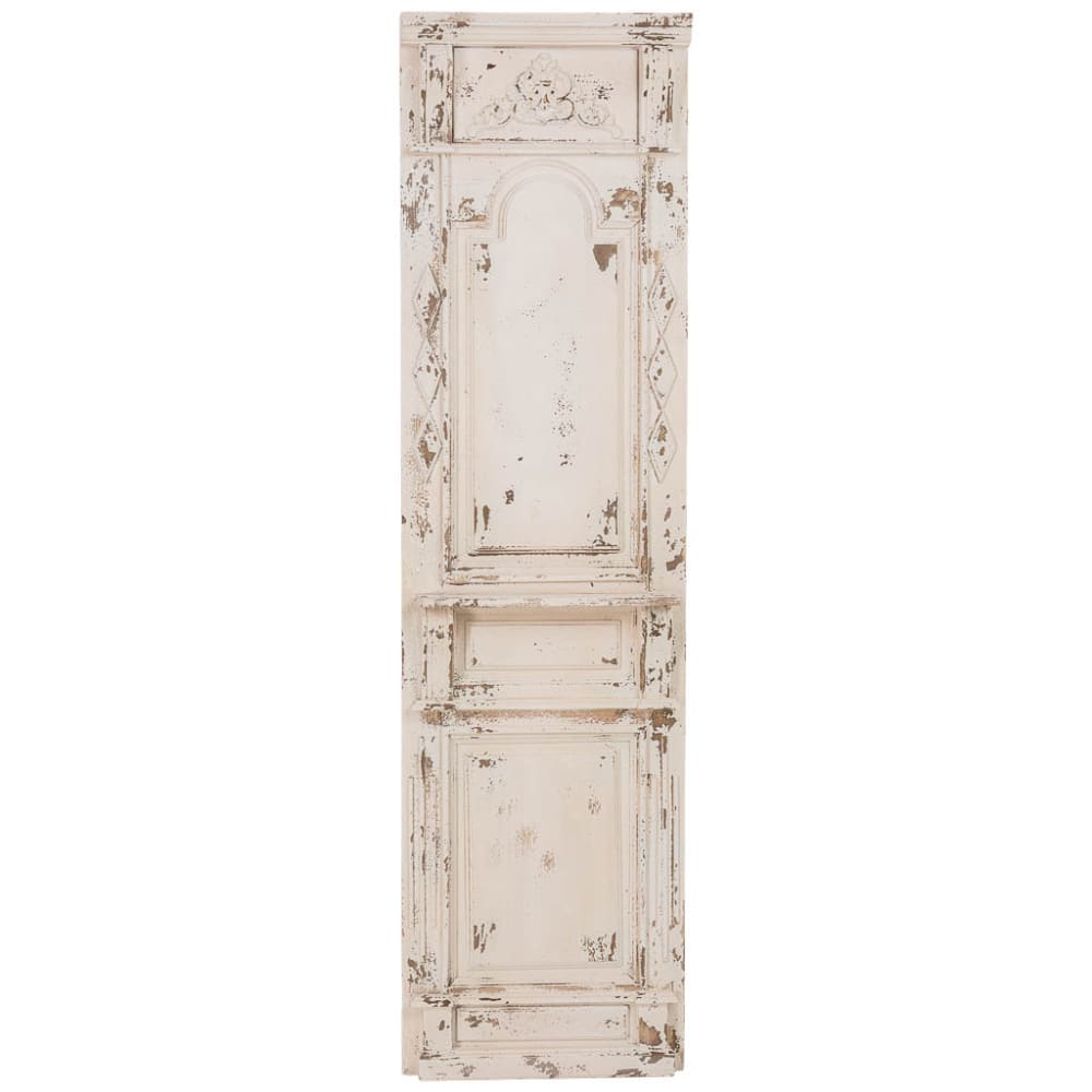 Panneau en bois vieilli blanc 50x12x185 cm