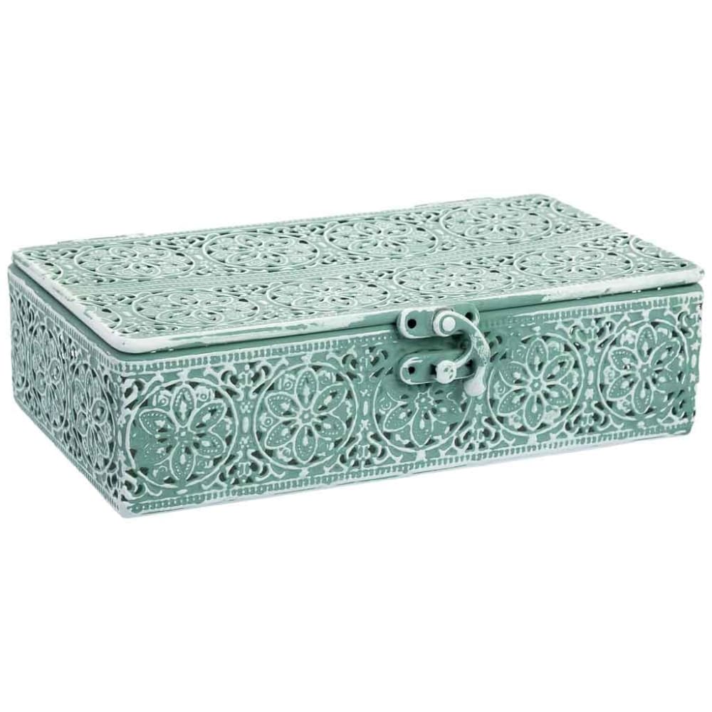 Boîte en métal verte 21x13x6 cm Boîte en métal verte 21x13x6 cm