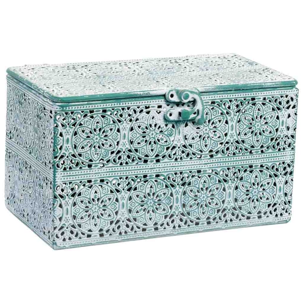 Boîte en métal verte 21x13x12 cm Boîte en métal verte 21x13x12 cm