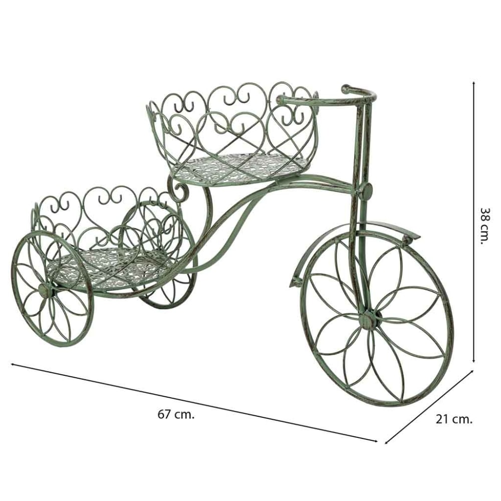Support cache-pot vert, 67x21x38 cm — vue 4