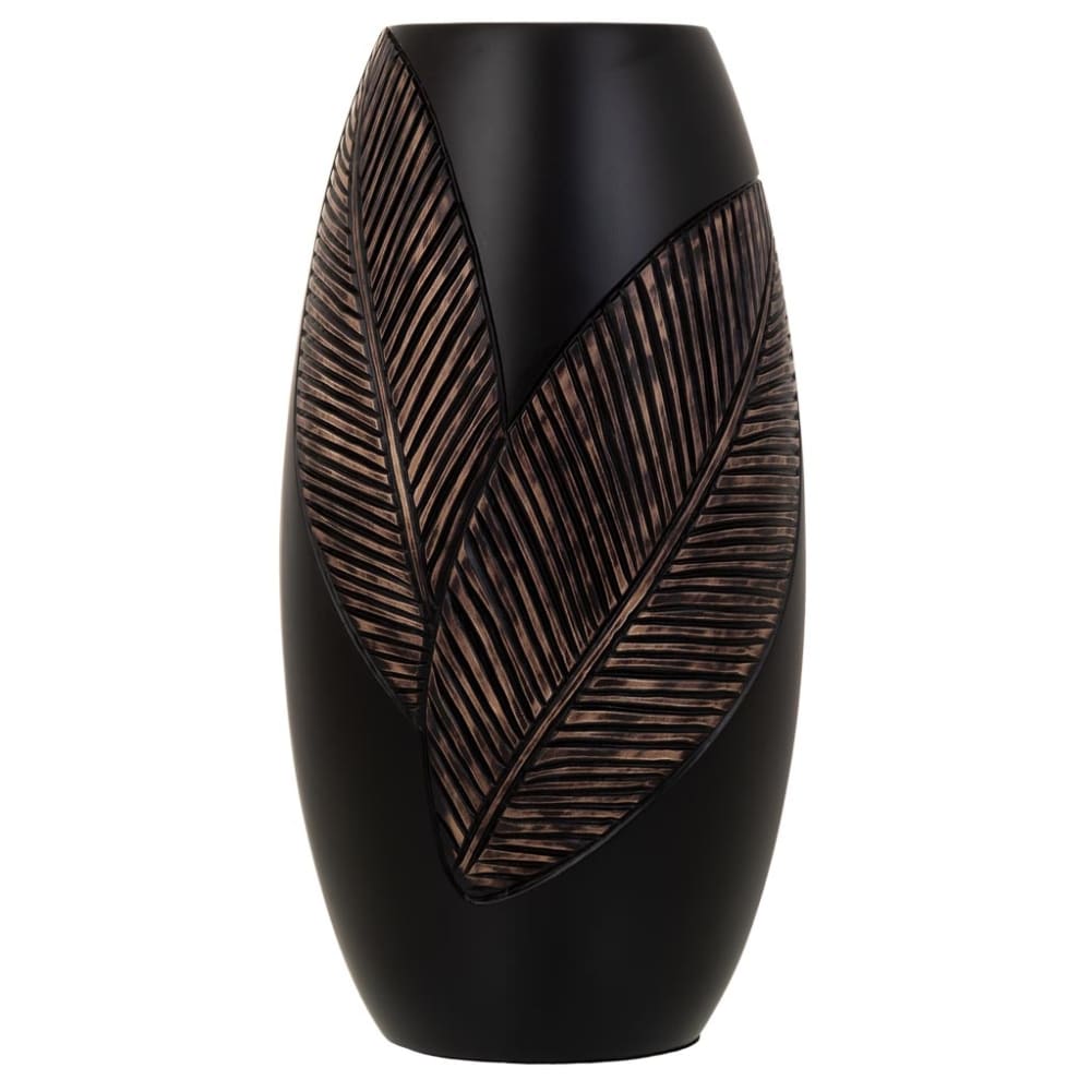 Vase en polyrésine marron 18x18x35 cm