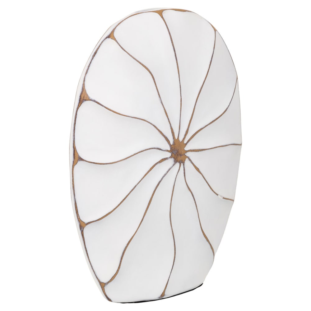 Wanderlust deco Vase aus Polyresin 27x8x40 cm weiß style modern - Harz