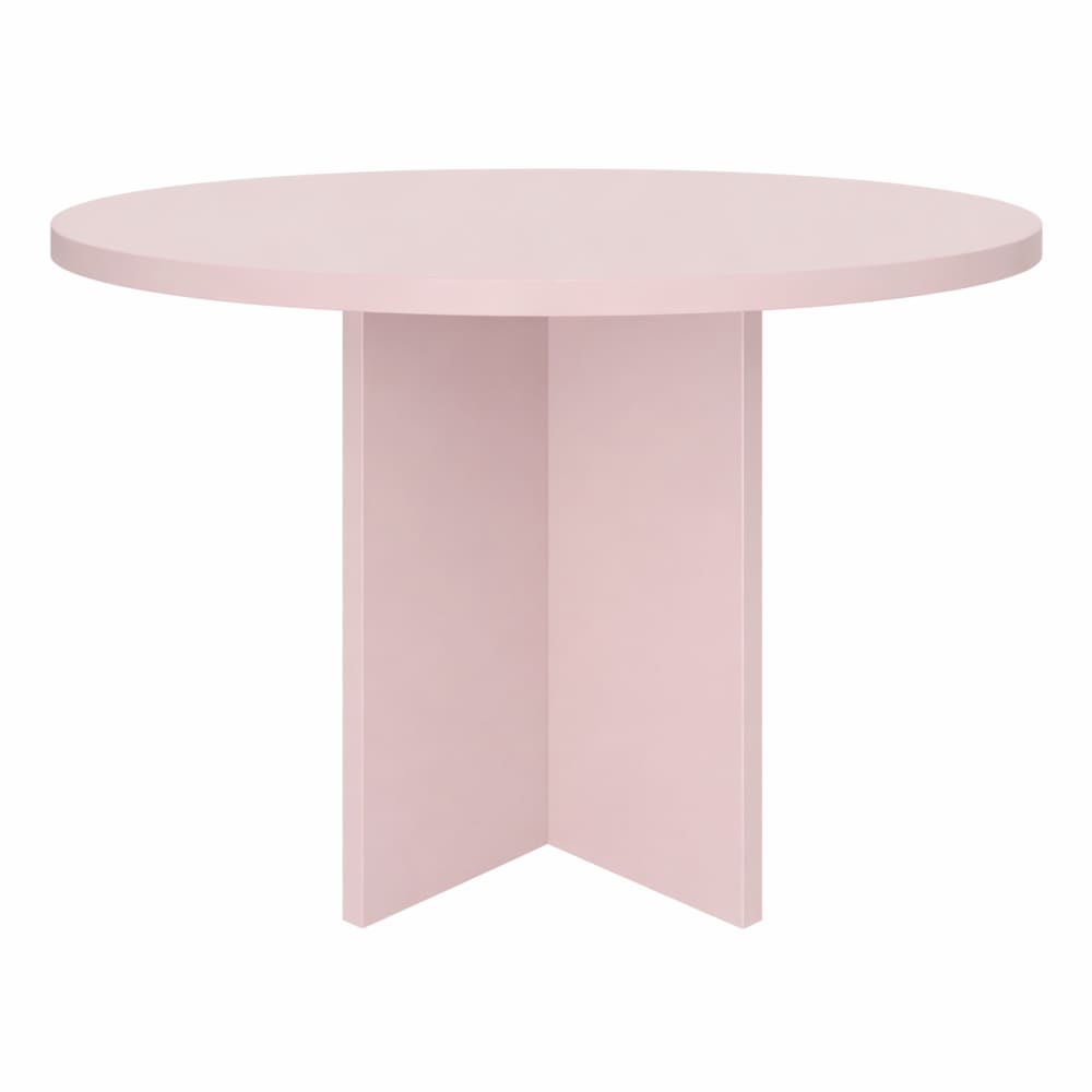Table à manger ronde en tableau stratifié de 3cm Rose 120cm