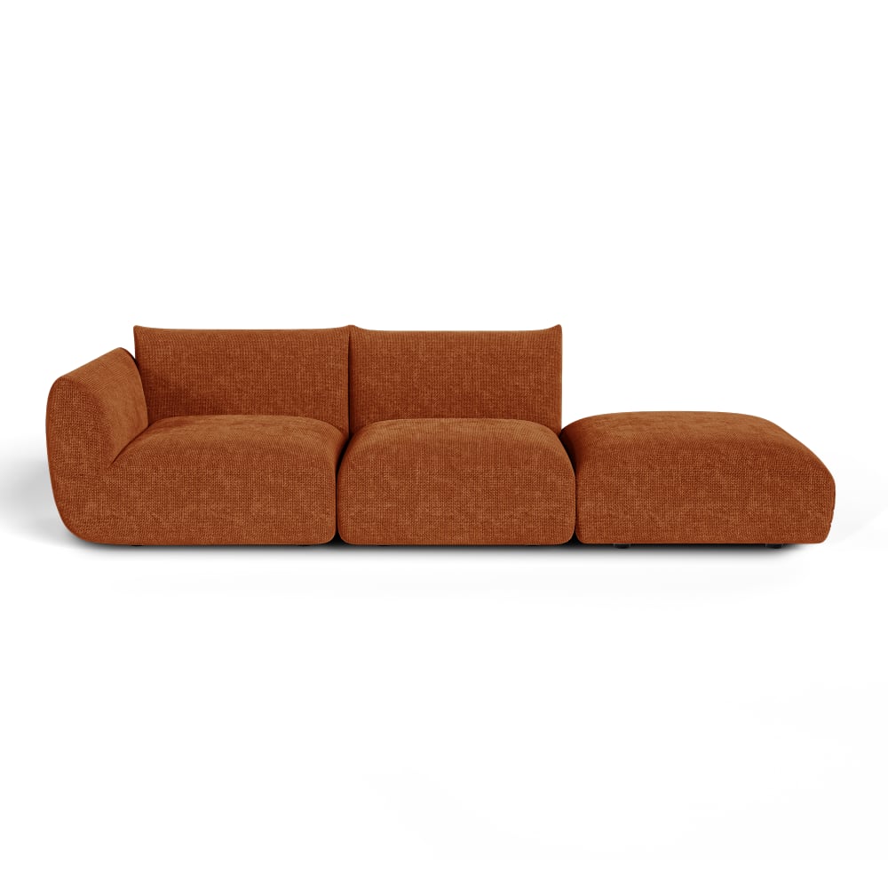 Canapé modulable 5 places - terracotta