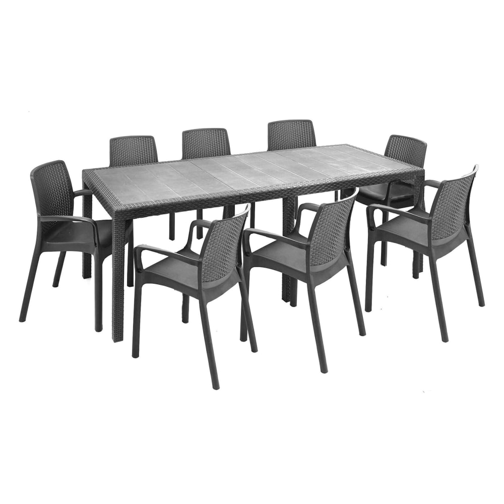 Salon de jardin en plastique - noir