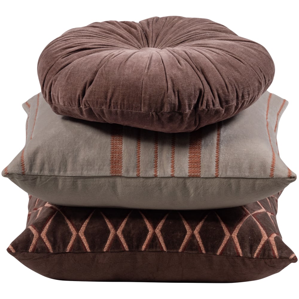 Lot de 3 coussins en - marron