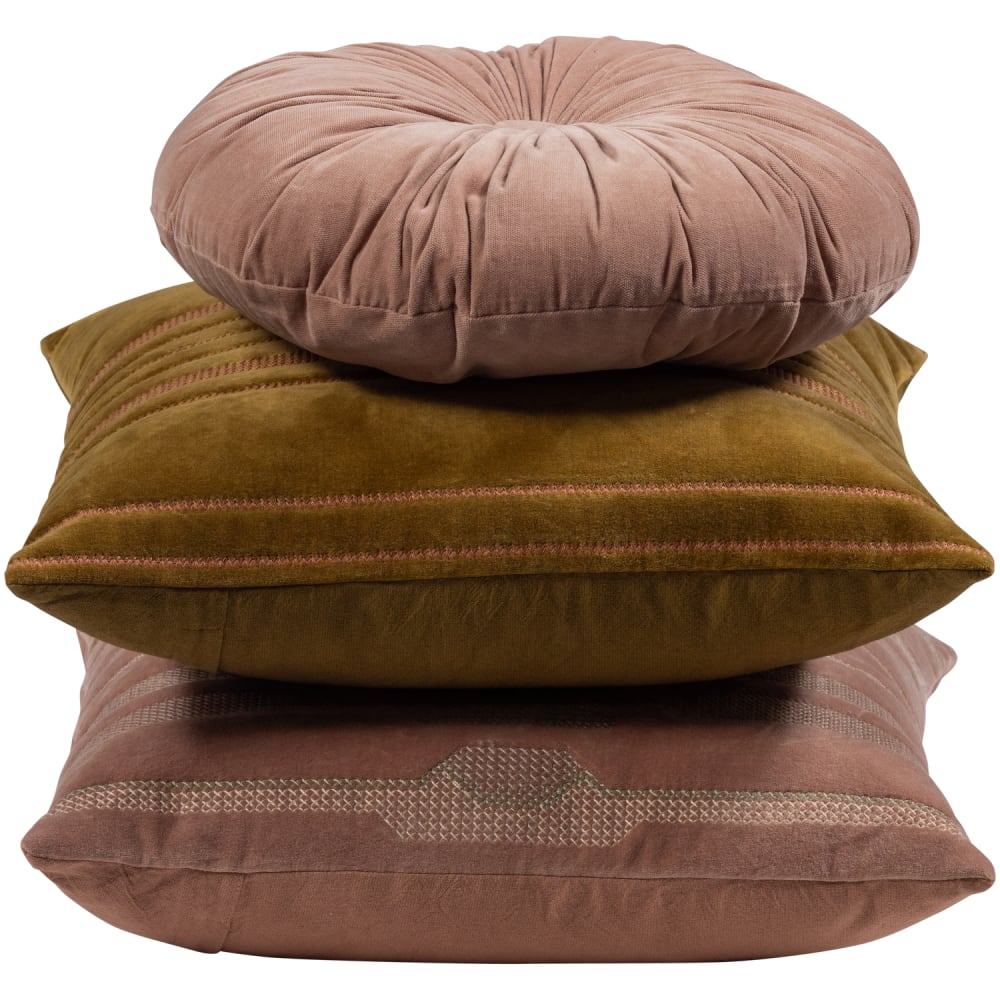 Lot de 3 coussins en - velours rose