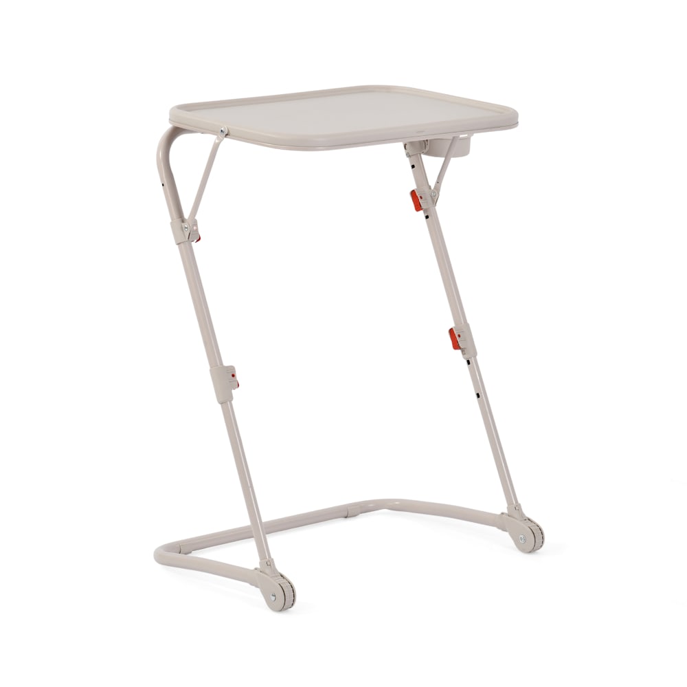 Table console mobile réglable avec porte-gobelet, beige Table console mobile réglable avec porte-gobelet, beige