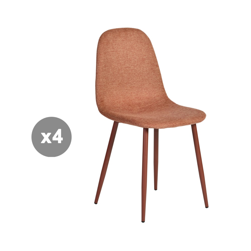 lot de 4 chaises rembourrées - rouge
