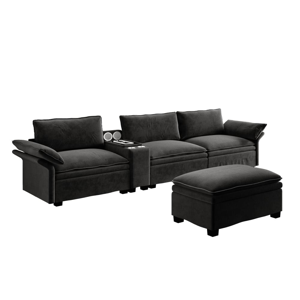 Canapé d'angle modulable - noire