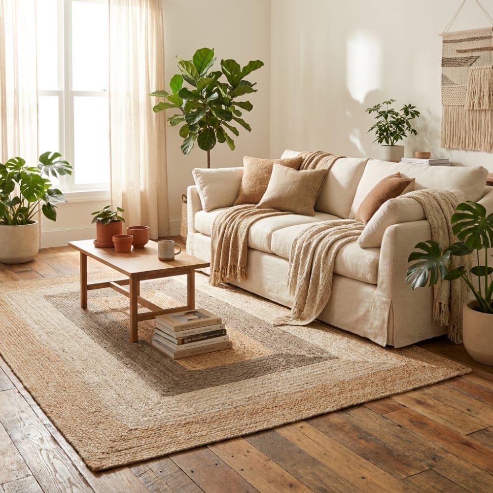 Tapis en jute fait main fusion 120x170cm — vue 3