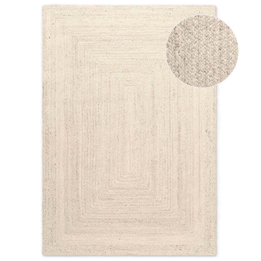 Tapis en jute fait main ecru 60x90cm