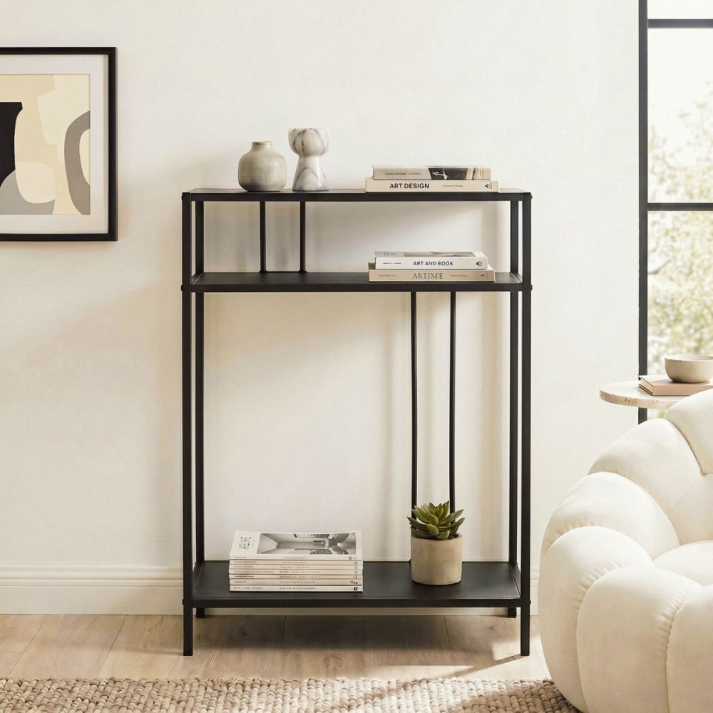 Console haute en métal noir h90 cm