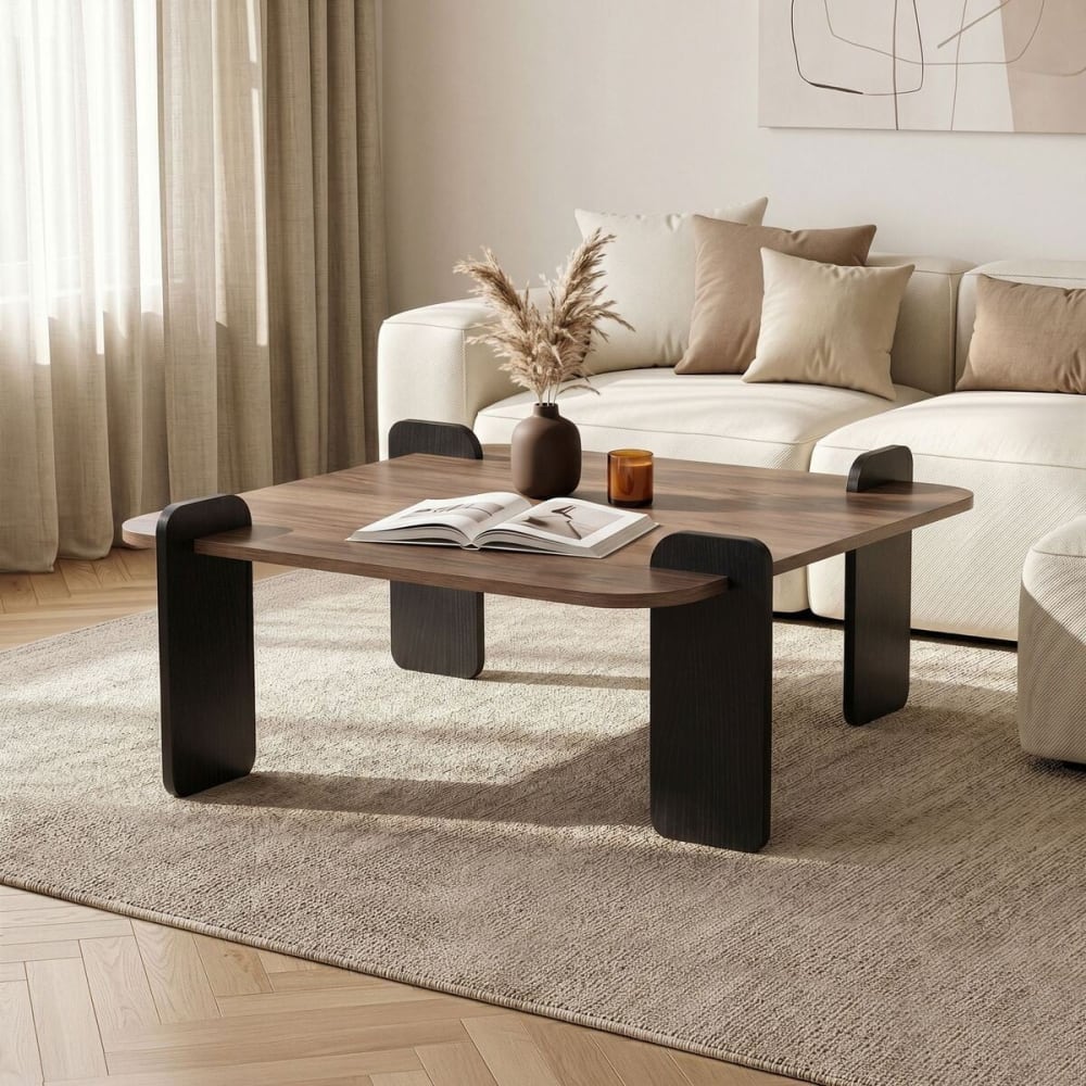Couchtisch mit quadratischer Platte L90 cm - - Maisons Du Monde