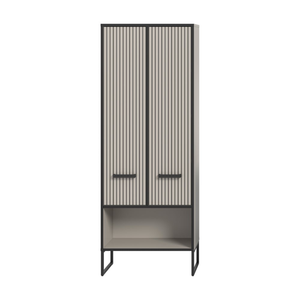 Calicosy Badezimmerschrank mit 2 Türen und 2 Nischen, Kaschmir H159 cm - Beige style modern Beige Spanplatte