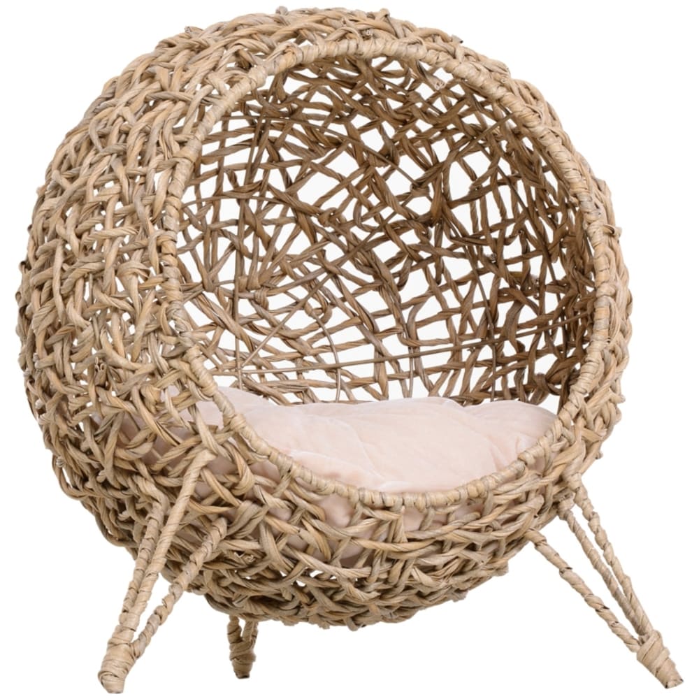 Niche pour chat en rotin