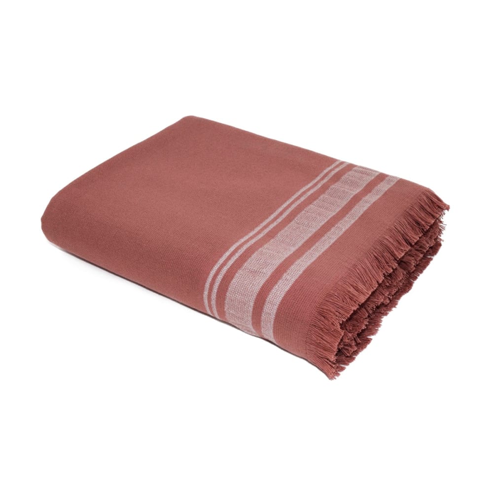 Fouta éponge xxl coton 180x200 terracotta & grège