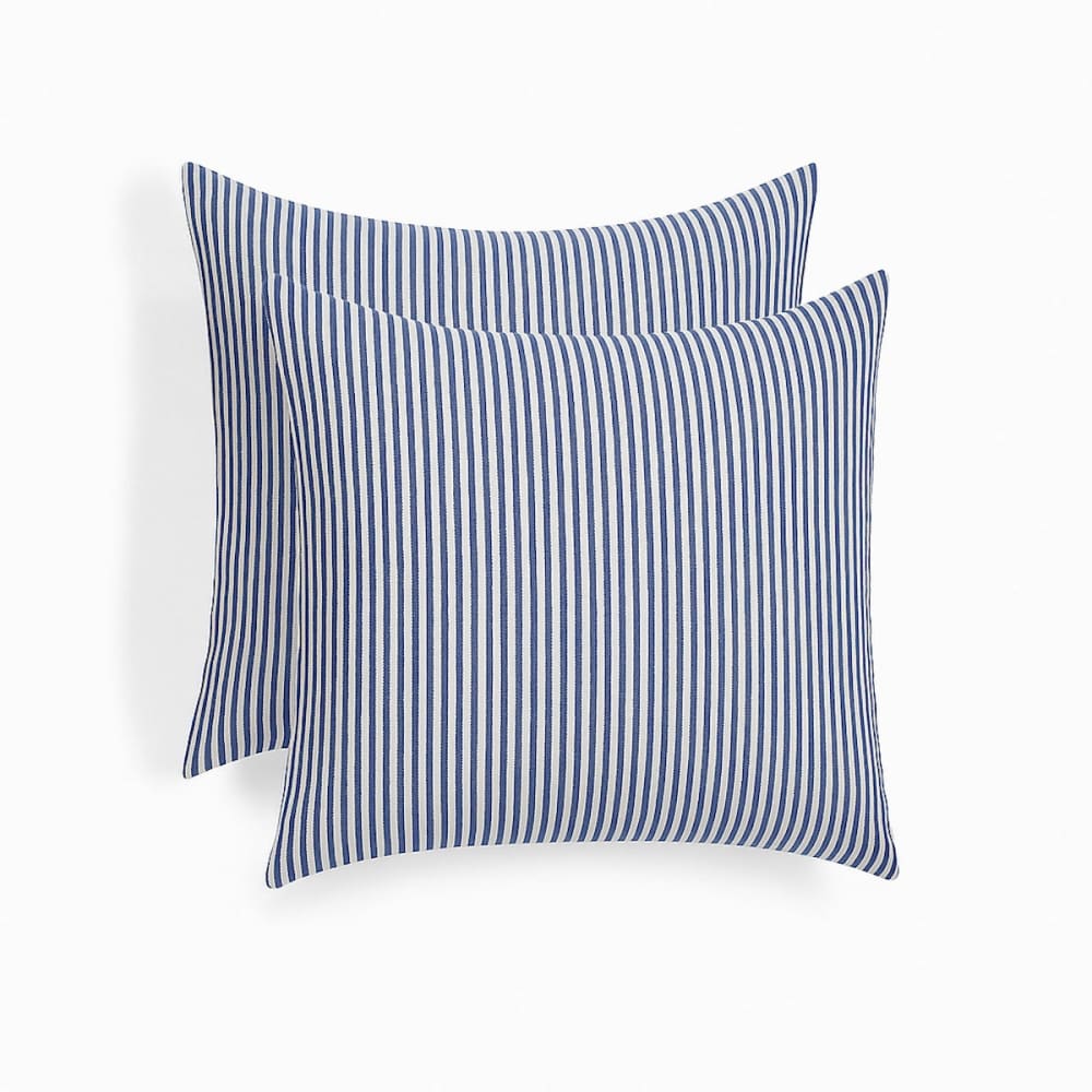 Bettwäsche-set (65x65) aus Baumwolle weiß / stürmisches blau -