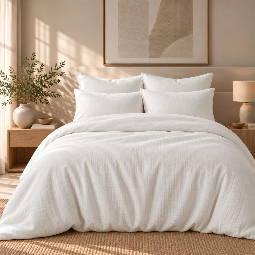 Febronie Bettwäsche-set (50x70) aus Baumwolle weiß style classic chic Öko-Tex Zertifikat - Baumwolle