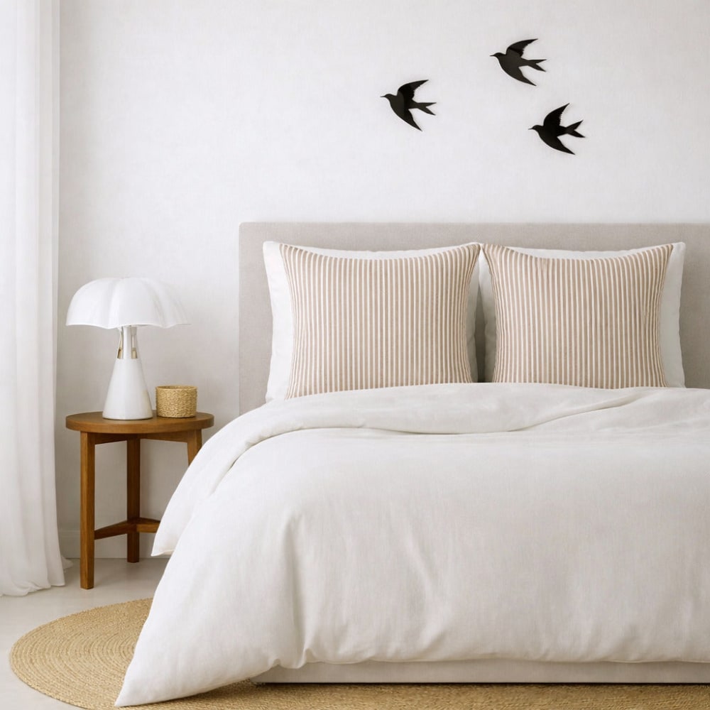 Parure + taies 65x65 - noisette