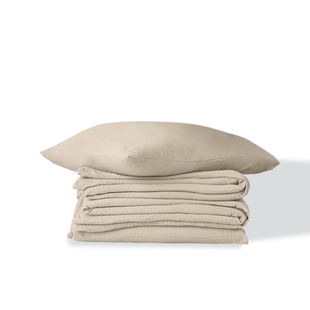 Bettwäsche-set (65x65) aus Baumwolle hellbeige - Maisons Du Monde
