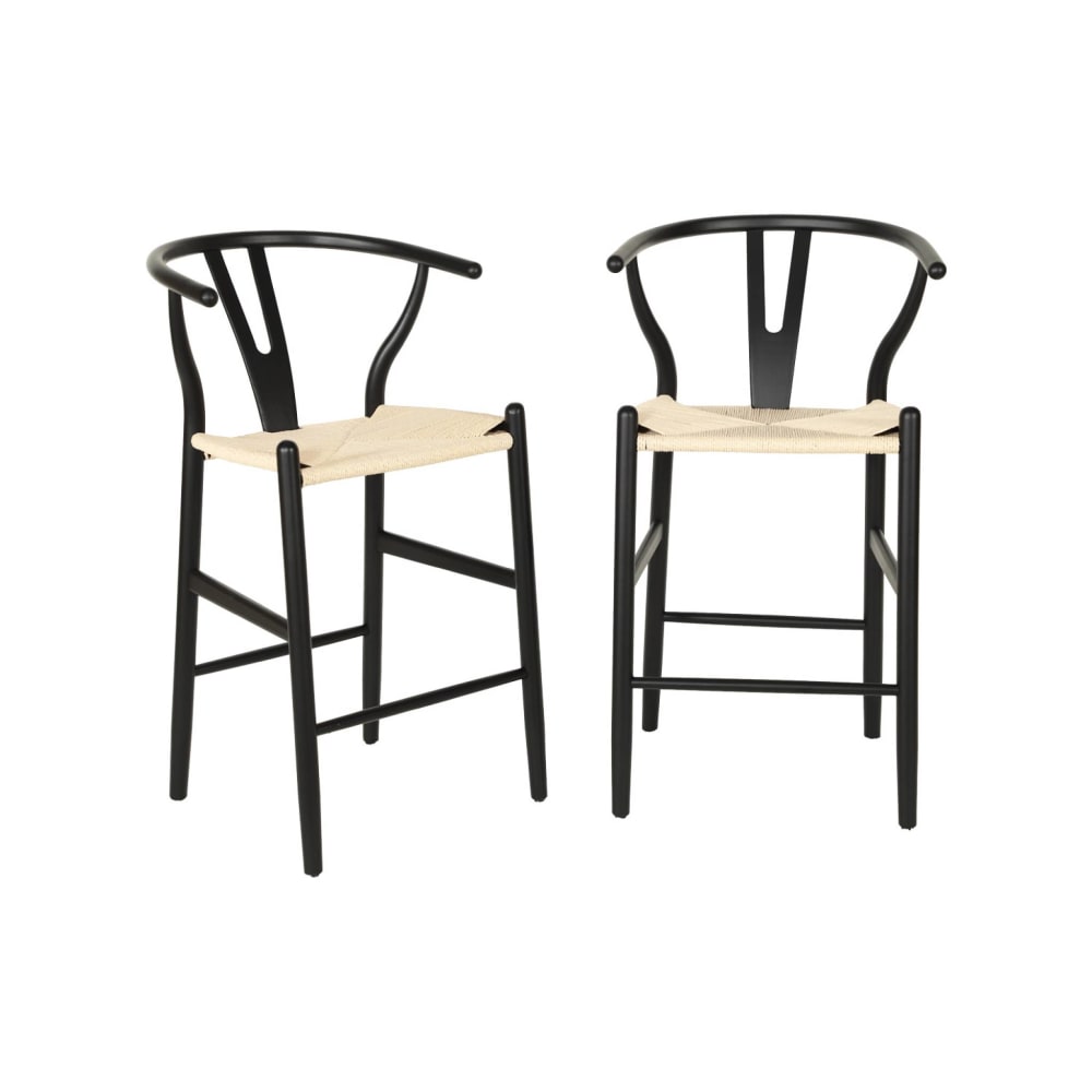 Lot 2 tabourets - noir bar
