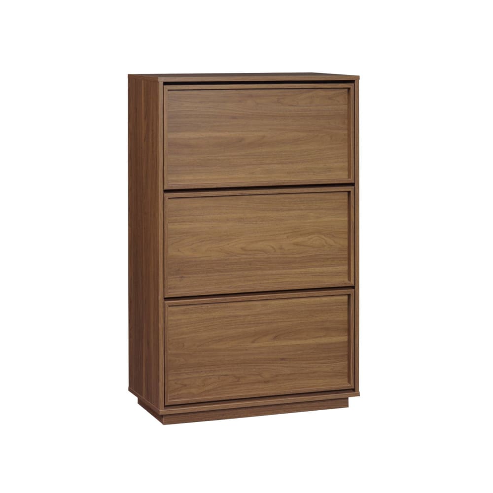 sweeek Schuhschrank mit 3 Klappfächern nussbaumfarben style classic chic Braun Spanplatte