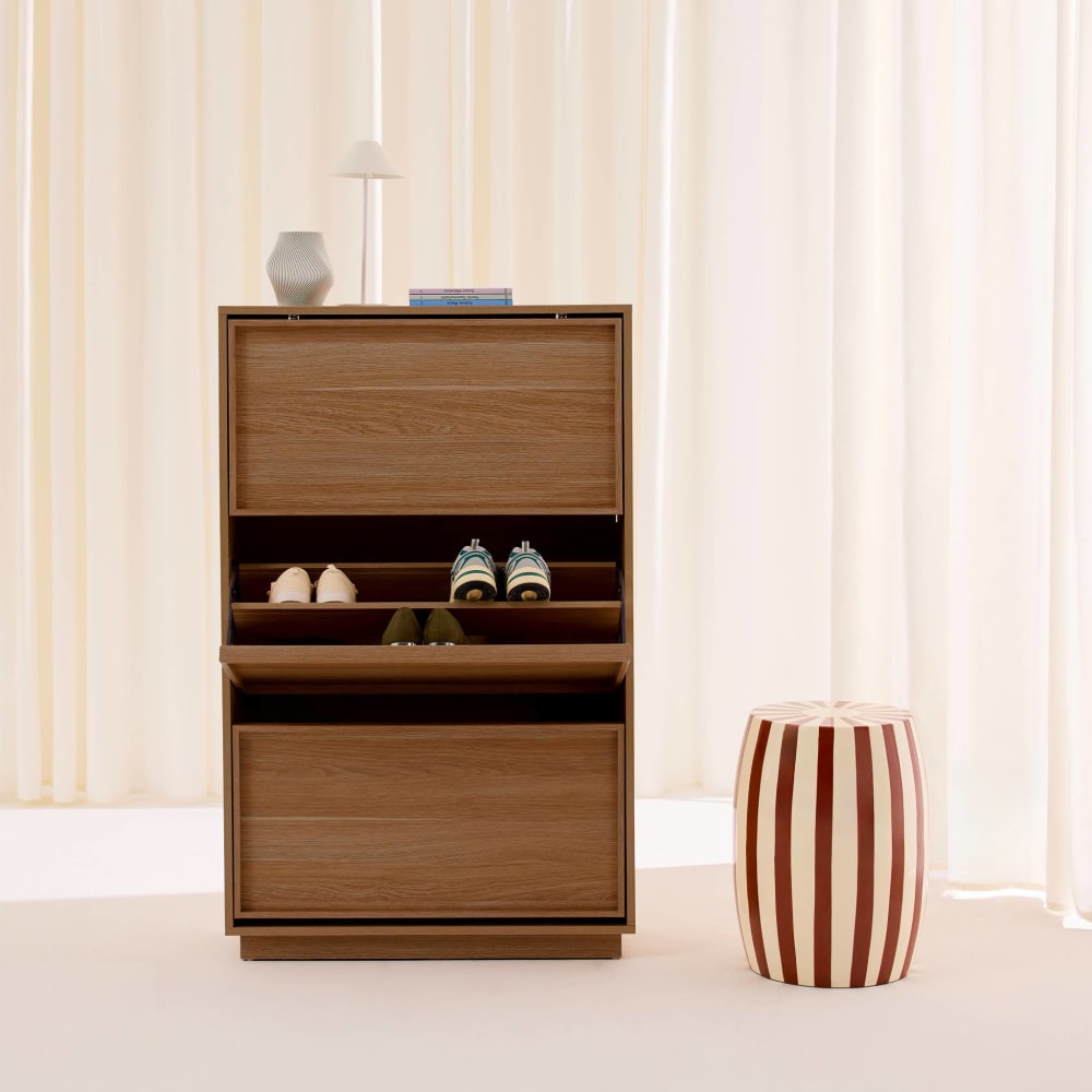 Schuhschrank mit 3 Klappfächern nussbaumfarben - Maisons Du Monde